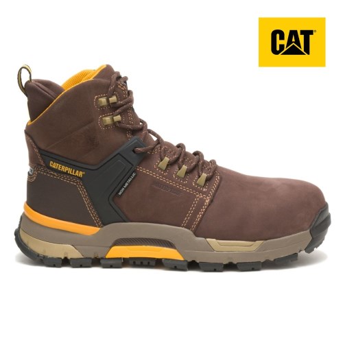CAT Edge Waterproof Nano Toe Men's Work Boots Coffee (AU N-963) Australia